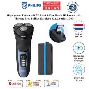 Máy cạo râu khô và ướt 5D Pivot & Flex Heads Philips Norelco S3212 Series 3000 - HÀNG CHÍNH HÃNG BẢO HÀNH 2 NĂM