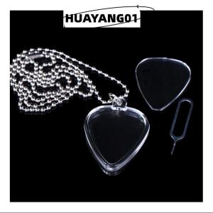 HUAYANG01 [2023 new HOT FASHION] Guitarist lưu trữ guitar chọn hộp bộ sưu tập rõ ràng chủ Keyring Túi hình trái tim chọn kích thước trường hợp phụ kiện âm nhạc