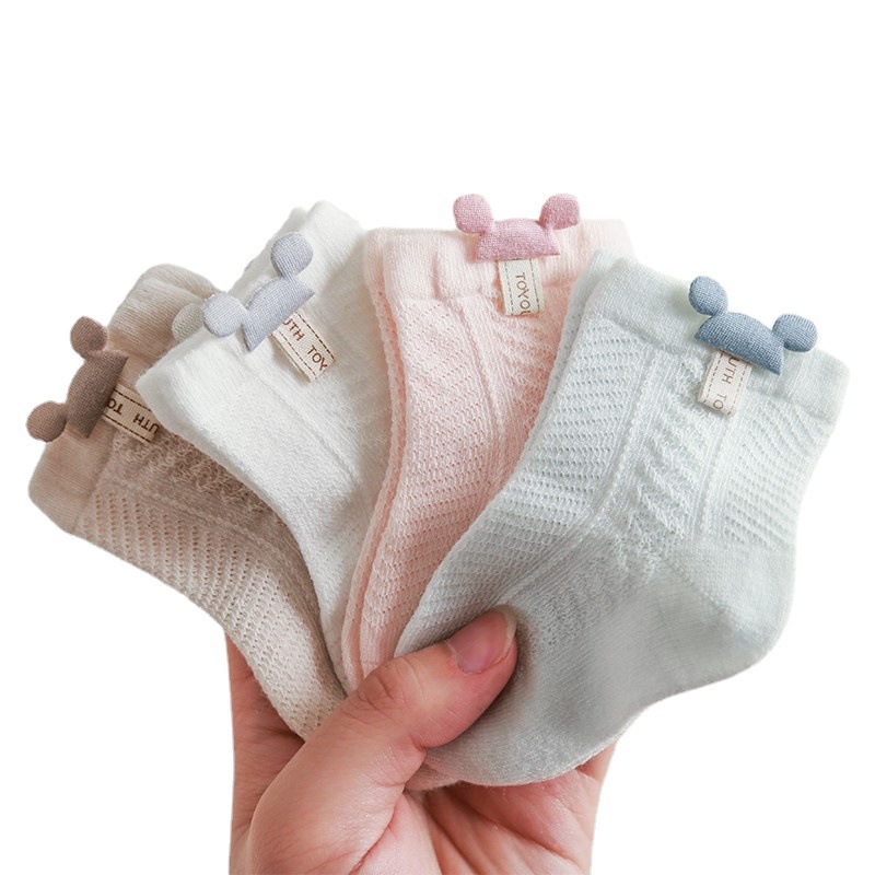 เครื่องประดับเด็กผู้หญิง ถุงเท้าเด็กแรกเกิด Baby Summer Thin Baby Boneless ซูเปอร์น่ารักถุงเท้าขนาดกลาง 0-6 มิถุนายนฤดูใบไม้ผลิและฤดูใบไม้ร่วงผ้าฝ้ายแท้
