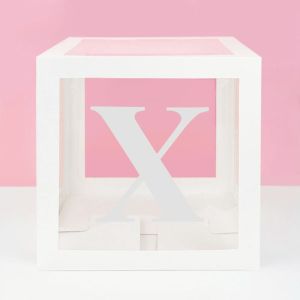 Name Box Personalize DIY Transparent Letter Backdrop Boxes Transparent Name Box For Valentines Wedding Gender Reveal Birthday Christening Baby Shower Supplies