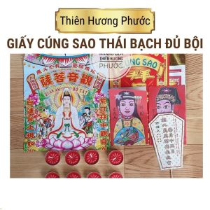 Vangma.net-Giấy cúng sao Thái Bạch gồm vàng mã đèn cầy bài vị sao thờ cúng