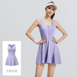 Váy Thể Thao Một Mảnh Có Khóa Kéo SUDU Váy Thể Thao Chạy Bộ Ngoài Trời Chống Chói Mặc Bên Trong