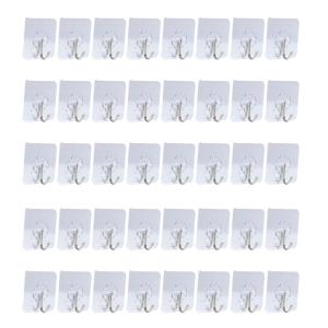 40pcs Portable Wall Hooks Hanging Hanger Heavy Duty Wall Hooks Seamless Adhesive Design For Kitchen And Bathroom Use