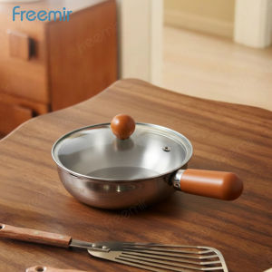 freemir Panci Rebus 16 cm Tutup Kaca Panci Anti Lengket Panci Bunga Renda Panci MPASI/ Panci Multifungsi