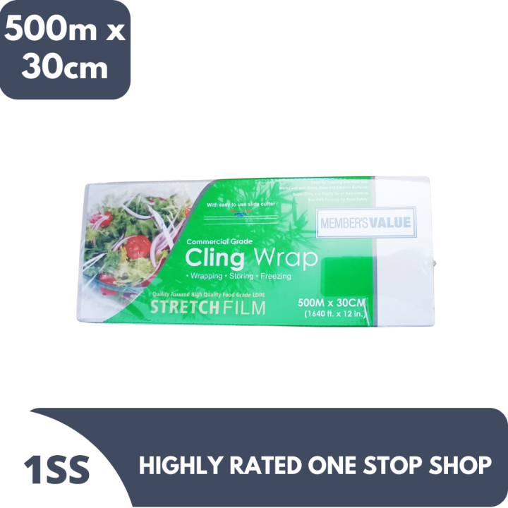 Member's Value Commercial Grade Cling Wrap 500m x 30cm Lazada PH