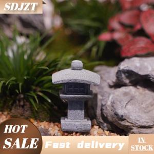 SDJZT Retro Gazebo Trung Quốc Đèn Lồng Mini Chùa Mô Hình Trang Trí Đá Thu Nhỏ Tượng Đá Sa Thạch Phụ Kiện Nhà