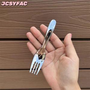 JCSYFAC Thép Không Gỉ Vòng Muỗng Net Màu Đỏ Vàng Bữa Ăn Tối Dài Xử Lý Khuấy Món Tráng Miệng Thìa Cho Nhà Bếp Phụ Kiện Tiện Ích