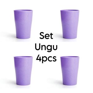 AZ SET ISI 4PCS GELAS MINUM JERAMI GANDUM CANGKIR PLASTIK WARNA WHEAT STRAW CUP
