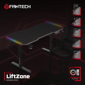 FANTECH GD1014 LiftZone RGB Electric Gaming Desk Height Adjustable Memory Presets RGB Edge Lighting