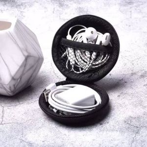 2 IN 1 Earphone Portable Storage Bag Case For Cable Earphone Bag Multifunctional Beg Simpanan