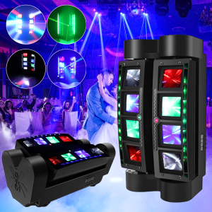 READY JUNHE Lampu Disco laser sensor suara musik sorot panggung Spider RGBW Moving Head DMX512 40W
