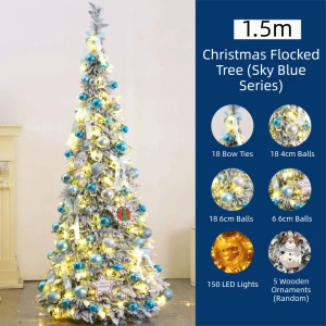 SAVIA Space Saving Christmas Tree Snow Flocking Snowy Decor Foldable Christmas Tree Realistic New Design Realistic Christmas Tree Home Decor