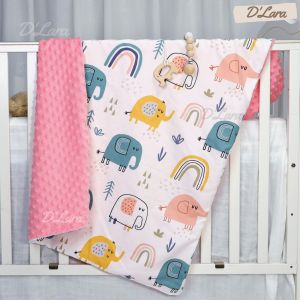 DLARA Selimut baby newborn lembut | Baby blanket newborn | 豆豆被 | Soft minky dot blanket | | Kids toddler blanket
