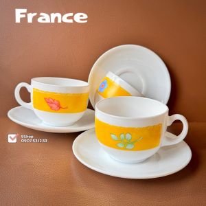 [Hiếm] 01 Set Trà Chiều Gốm Thuỷ Tinh Pháp Cao Cấp - 4 Seasons