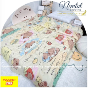 ❄️MÁT MỊN❄️ Mền Lyocell Viscose Cho Bé 1m2x1m5 Size Lớn (Tặng Kèm Túi Đựng) Chần Bông Micro Cao Cấp