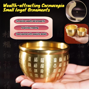 Brass Rice Jar Jucai Bafu Jar Inviting Wealth and Treasure Treasure Bowl Shop Office Living Room Refrigerator Wealth Keeping Small Ornaments百福杯黄铜米缸聚宝盆