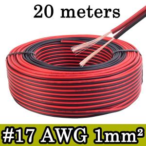 20 50 100M Electric Wire AWG 17 Parallel Cable 1mm Square RVB Soft For Loudspeaker Audio Power