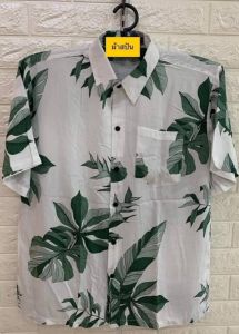 สินค้ามีพร้อมส่ง เสื้อสงกรานต์ เสื้อลายดอก เสื้อ เสื้อเชิ๊ตลำลอง เสื้อผ้าผู้ชาย เสื้อเชิ๊ต เสื้อคอปกแขนสั้น งานผ้าสปันผ้านุ่ม