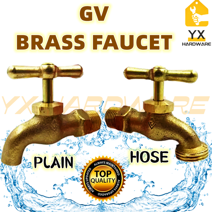 GV Brass Body Heavy Duty Copper Outdoor Garden Faucet Plain Bibb Hose ...