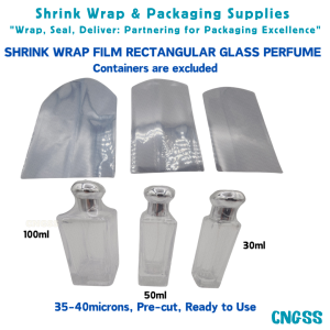 200pcs Shrink Wrap Plastic Packaging Shrinkable Plastic Sealer for Rectangular Glass Perfume Bottle