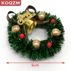 [COD] KOQZM KITCHEN 1 Pcs 6CM Miniature Wreath Doll House Christmas Tree Wall Decoration Accessories