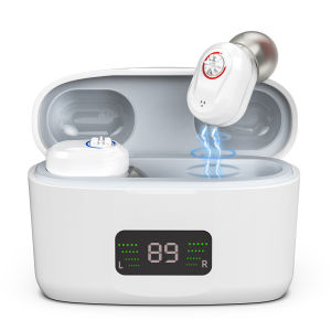 Wireless Rechargeable Hearing Aids with LED Power Capacity Display Invisible Mini Sound Amplifier for Children Adults Elderly