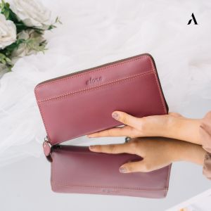 Alona Leather Fiora Wallet - Dompet Panjang Wanita Kulit Sapi Asli Free Card Holder