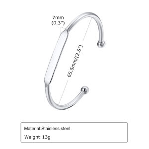 Vnox Personlized Name ID Date Open Cuff Bracelet for Women Girls Gold Color Stainless Steel Birthday Valentines Day Gift for Mom Daughter Wife Girlfriend