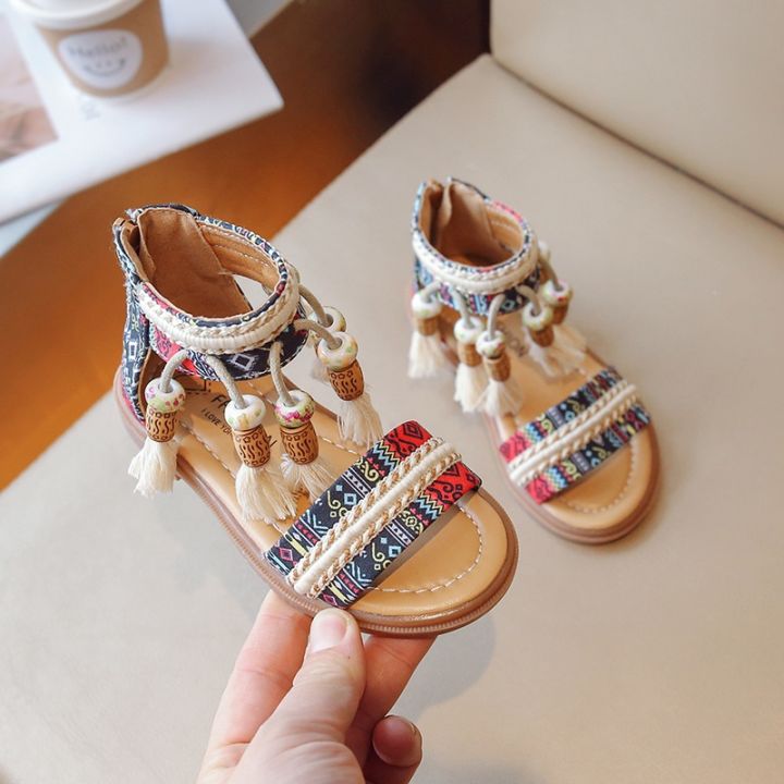 Bohemian Trendi Bayi Perempuan Open-Toe Gladiator Roman Sandal