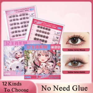 ZZ697 Tự làm Cụm lông mi tự dính Wi Tái sử dụng Cụm Lông mi giả Thời trang Mở rộng Lông mi giả không keo Nữ