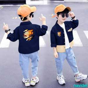 hem kids  371 kemeja kombinasi anak laki usia 3-12thn bahan katun stretch (ngaret)cod