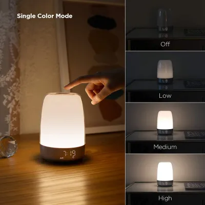 Sunrise Wake-up Alarm Night Light Alarm Snooze 5-color Night Light Automatic Color Change Night Light Timer 7 Alarm Sounds Gradient Breathing Light