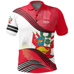 2025 New Peru Flag Graphic Polo Shirts  Summer Outdoor Printed Football Jerseys Men & Women Peruvian Street Sports Soccer Uniform