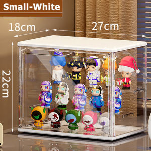 Figure Acrylic Display Box Transparent 2 Tier Stackable PopMart Doll Blind Box Labubu Storage Box Organizer Rack Case