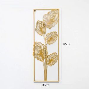 Hiasan Dinding Mewah Bingkai Daun Besi Tempa 30x85 cm - Bahan Tebal & Kokoh Desain Estetik Minimalis - Dekorasi Ruang Tamu Eksklusif