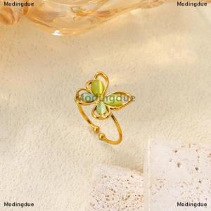 [COD] Modingdue Popular Butterfly Rings For Women Gold Color Stainless Steel Geometric Opening Finger Ring Aesthetic Wedding Christmas Jewelry