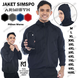 Armisth - Jaket Parasut Olah Raga Simspo Jaket Running Sauna Simple Jacket Sport Gym Lari Standar dan Super Jumbo