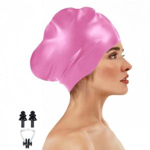 Mũ bơi thiết lập mũ bơi với nút tai và kẹp mũi Mũ Bơi Mũ Bơi bằng silicon lặn mũ chụp tóc cho bơi lội