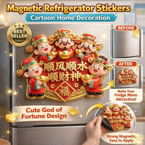 Acrylic Magnetic Refrigerator Magnet God Of Wealth Design Brings Blessings Home Decor Kitchen Accessory Festive Chinese New Year Decoration