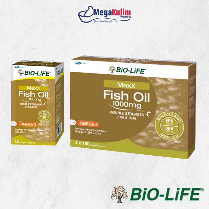 Biolife MaxX Fish Oil 1000mg (30 Cap / 3X100 Cap) | Lazada