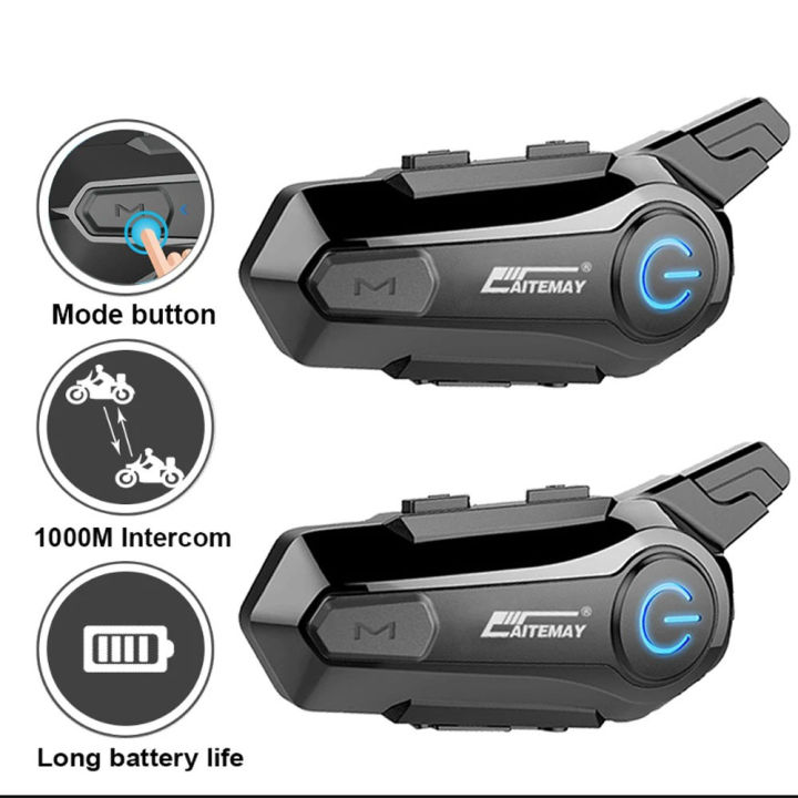 1/2Pcs E1/X1 Plus Motorcycle Intercom Bluetooth Headset 1000M for Rider  Wireless Waterproof Interphone Lazada PH