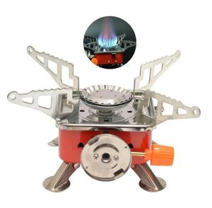 Square Stove Camping Stove Powered Portable Card Type Camping Portable Mini Stove Butane - Keimav Official