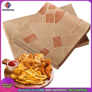 Vodool 500Pcs Deli Wrap Wax Paper Sheet 25x25cm Basket Liners Food Picnic Paper Sheets for Sandwich Burger Greaseproof Food