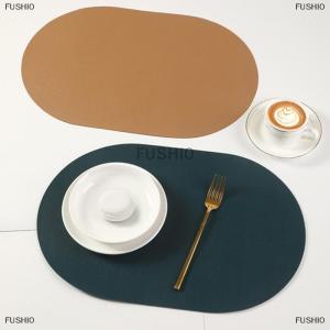 [COD] FUSHI0 Leather Placemat Oval Oil-Proof Table Mat Home Dining Kitchen Table Placemat Design Dining Waterproof Heat Resistant Home Decor