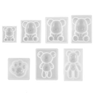 Handicrafts Earrings Necklace Pendant Silicone Mould Handmade Bear Shaped Mold Keychain Epoxy Resin Mold