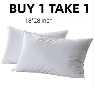 【BUY 1 TAKE 1】18X28 inch white hotel high-quality pillow high-quality cotton promote sleep protect the spine