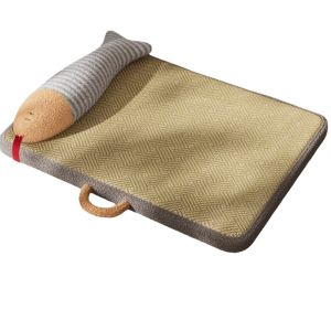 OUTOPEN Scratch Resistant Dog Sleeping Mattress Fish Shaped Pillow Breathable Pet Sofa Bed Removable with Handle Pet Cooling Mat Hot Weather