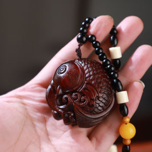 Mặt dây chuyền khắc hình bầu hồ lô bằng gỗ hồng sắc lá nhỏ đồ thủ công mỹ nghệ bằng gỗ Pixiu vật trang trí nhà cửa đồ thủ công phổ biến ở các vùng du lịch.