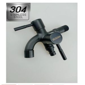 🔝Best Seller Matte Black Stainless Steel 2 Way Faucet Sus304 Valve Bibcock Faucet 1 in 2 out Head Two Way Water Washer Tap Faucet High Quality Faucet Original 304 Stainless Steel 2 Way Faucet Valve Bibcock Faucet 1 in 2 out Head Two Way Faucet 🔝.