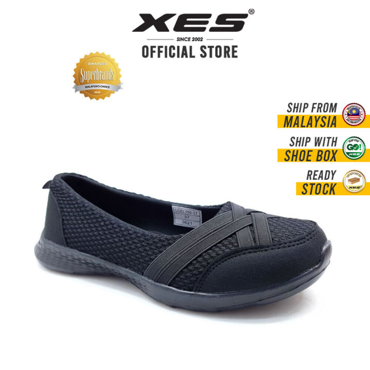 XES Ladies Refresh LCEL100-57 Casual Sneakers Slip On (Black
